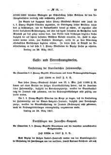 Verordnungsblatt für den Dienstbereich des K.K. Finanzministeriums für die im Reichsrate Vertretenen Königreiche und Länder : [...] : Beilage zu dem Verordnungsblatte für den Dienstbereich des K.K. Österr. Finanz-Ministeriums  18570410 Seite: 3