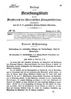 Verordnungsblatt für den Dienstbereich des K.K. Finanzministeriums für die im Reichsrate Vertretenen Königreiche und Länder : [...] : Beilage zu dem Verordnungsblatte für den Dienstbereich des K.K. Österr. Finanz-Ministeriums 