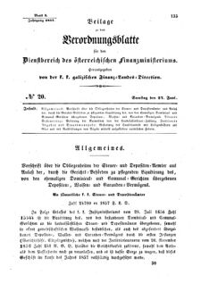 Verordnungsblatt für den Dienstbereich des K.K. Finanzministeriums für die im Reichsrate Vertretenen Königreiche und Länder : [...] : Beilage zu dem Verordnungsblatte für den Dienstbereich des K.K. Österr. Finanz-Ministeriums  18570627 Seite: 1