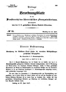 Verordnungsblatt für den Dienstbereich des K.K. Finanzministeriums für die im Reichsrate Vertretenen Königreiche und Länder : [...] : Beilage zu dem Verordnungsblatte für den Dienstbereich des K.K. Österr. Finanz-Ministeriums  18570711 Seite: 1