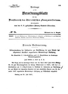 Verordnungsblatt für den Dienstbereich des K.K. Finanzministeriums für die im Reichsrate Vertretenen Königreiche und Länder : [...] : Beilage zu dem Verordnungsblatte für den Dienstbereich des K.K. Österr. Finanz-Ministeriums  18570805 Seite: 1