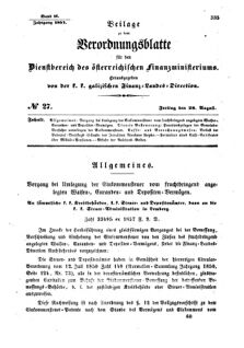 Verordnungsblatt für den Dienstbereich des K.K. Finanzministeriums für die im Reichsrate Vertretenen Königreiche und Länder : [...] : Beilage zu dem Verordnungsblatte für den Dienstbereich des K.K. Österr. Finanz-Ministeriums 