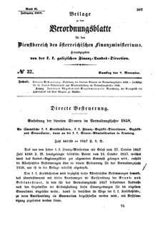 Verordnungsblatt für den Dienstbereich des K.K. Finanzministeriums für die im Reichsrate Vertretenen Königreiche und Länder : [...] : Beilage zu dem Verordnungsblatte für den Dienstbereich des K.K. Österr. Finanz-Ministeriums  18571107 Seite: 1