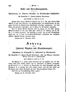 Verordnungsblatt für den Dienstbereich des K.K. Finanzministeriums für die im Reichsrate Vertretenen Königreiche und Länder : [...] : Beilage zu dem Verordnungsblatte für den Dienstbereich des K.K. Österr. Finanz-Ministeriums  18571212 Seite: 6