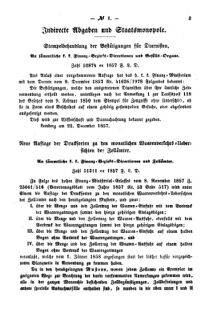 Verordnungsblatt für den Dienstbereich des K.K. Finanzministeriums für die im Reichsrate Vertretenen Königreiche und Länder : [...] : Beilage zu dem Verordnungsblatte für den Dienstbereich des K.K. Österr. Finanz-Ministeriums  18580108 Seite: 3