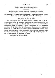 Verordnungsblatt für den Dienstbereich des K.K. Finanzministeriums für die im Reichsrate Vertretenen Königreiche und Länder : [...] : Beilage zu dem Verordnungsblatte für den Dienstbereich des K.K. Österr. Finanz-Ministeriums  18580115 Seite: 5