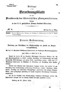 Verordnungsblatt für den Dienstbereich des K.K. Finanzministeriums für die im Reichsrate Vertretenen Königreiche und Länder : [...] : Beilage zu dem Verordnungsblatte für den Dienstbereich des K.K. Österr. Finanz-Ministeriums  18580305 Seite: 1