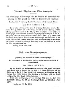 Verordnungsblatt für den Dienstbereich des K.K. Finanzministeriums für die im Reichsrate Vertretenen Königreiche und Länder : [...] : Beilage zu dem Verordnungsblatte für den Dienstbereich des K.K. Österr. Finanz-Ministeriums  18580609 Seite: 2