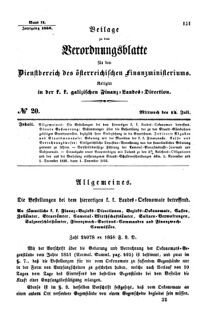 Verordnungsblatt für den Dienstbereich des K.K. Finanzministeriums für die im Reichsrate Vertretenen Königreiche und Länder : [...] : Beilage zu dem Verordnungsblatte für den Dienstbereich des K.K. Österr. Finanz-Ministeriums 