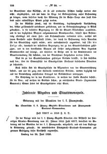 Verordnungsblatt für den Dienstbereich des K.K. Finanzministeriums für die im Reichsrate Vertretenen Königreiche und Länder : [...] : Beilage zu dem Verordnungsblatte für den Dienstbereich des K.K. Österr. Finanz-Ministeriums  18580714 Seite: 4