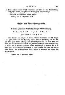 Verordnungsblatt für den Dienstbereich des K.K. Finanzministeriums für die im Reichsrate Vertretenen Königreiche und Länder : [...] : Beilage zu dem Verordnungsblatte für den Dienstbereich des K.K. Österr. Finanz-Ministeriums  18580920 Seite: 3