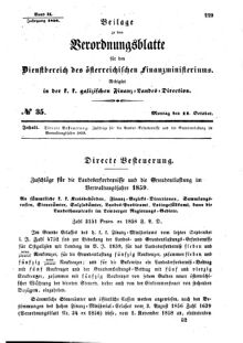 Verordnungsblatt für den Dienstbereich des K.K. Finanzministeriums für die im Reichsrate Vertretenen Königreiche und Länder : [...] : Beilage zu dem Verordnungsblatte für den Dienstbereich des K.K. Österr. Finanz-Ministeriums  18581011 Seite: 1