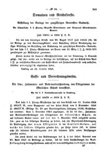 Verordnungsblatt für den Dienstbereich des K.K. Finanzministeriums für die im Reichsrate Vertretenen Königreiche und Länder : [...] : Beilage zu dem Verordnungsblatte für den Dienstbereich des K.K. Österr. Finanz-Ministeriums  18581029 Seite: 5