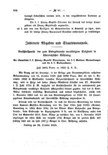 Verordnungsblatt für den Dienstbereich des K.K. Finanzministeriums für die im Reichsrate Vertretenen Königreiche und Länder : [...] : Beilage zu dem Verordnungsblatte für den Dienstbereich des K.K. Österr. Finanz-Ministeriums  18581106 Seite: 4