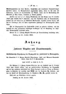 Verordnungsblatt für den Dienstbereich des K.K. Finanzministeriums für die im Reichsrate Vertretenen Königreiche und Länder : [...] : Beilage zu dem Verordnungsblatte für den Dienstbereich des K.K. Österr. Finanz-Ministeriums  18581110 Seite: 3