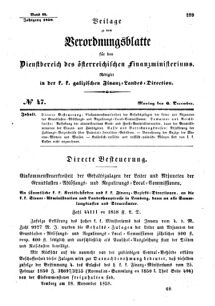 Verordnungsblatt für den Dienstbereich des K.K. Finanzministeriums für die im Reichsrate Vertretenen Königreiche und Länder : [...] : Beilage zu dem Verordnungsblatte für den Dienstbereich des K.K. Österr. Finanz-Ministeriums  18581206 Seite: 1