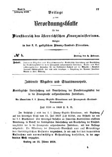 Verordnungsblatt für den Dienstbereich des K.K. Finanzministeriums für die im Reichsrate Vertretenen Königreiche und Länder : [...] : Beilage zu dem Verordnungsblatte für den Dienstbereich des K.K. Österr. Finanz-Ministeriums  18590204 Seite: 1