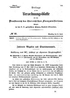 Verordnungsblatt für den Dienstbereich des K.K. Finanzministeriums für die im Reichsrate Vertretenen Königreiche und Länder : [...] : Beilage zu dem Verordnungsblatte für den Dienstbereich des K.K. Österr. Finanz-Ministeriums  18590604 Seite: 1