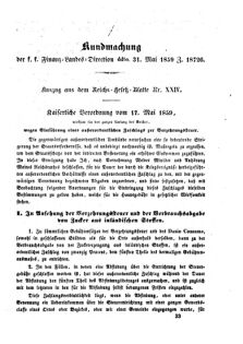 Verordnungsblatt für den Dienstbereich des K.K. Finanzministeriums für die im Reichsrate Vertretenen Königreiche und Länder : [...] : Beilage zu dem Verordnungsblatte für den Dienstbereich des K.K. Österr. Finanz-Ministeriums  18590604 Seite: 5