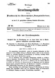 Verordnungsblatt für den Dienstbereich des K.K. Finanzministeriums für die im Reichsrate Vertretenen Königreiche und Länder : [...] : Beilage zu dem Verordnungsblatte für den Dienstbereich des K.K. Österr. Finanz-Ministeriums  18590608 Seite: 1