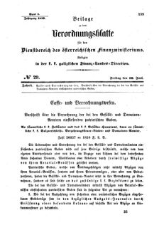 Verordnungsblatt für den Dienstbereich des K.K. Finanzministeriums für die im Reichsrate Vertretenen Königreiche und Länder : [...] : Beilage zu dem Verordnungsblatte für den Dienstbereich des K.K. Österr. Finanz-Ministeriums  18590610 Seite: 1