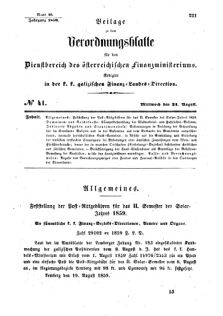 Verordnungsblatt für den Dienstbereich des K.K. Finanzministeriums für die im Reichsrate Vertretenen Königreiche und Länder : [...] : Beilage zu dem Verordnungsblatte für den Dienstbereich des K.K. Österr. Finanz-Ministeriums 