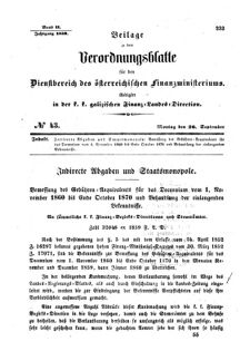 Verordnungsblatt für den Dienstbereich des K.K. Finanzministeriums für die im Reichsrate Vertretenen Königreiche und Länder : [...] : Beilage zu dem Verordnungsblatte für den Dienstbereich des K.K. Österr. Finanz-Ministeriums  18590926 Seite: 1