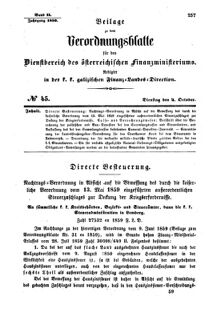 Verordnungsblatt für den Dienstbereich des K.K. Finanzministeriums für die im Reichsrate Vertretenen Königreiche und Länder : [...] : Beilage zu dem Verordnungsblatte für den Dienstbereich des K.K. Österr. Finanz-Ministeriums  18591004 Seite: 1