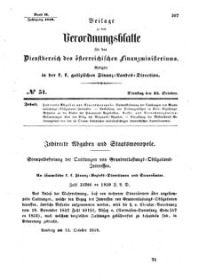 Verordnungsblatt für den Dienstbereich des K.K. Finanzministeriums für die im Reichsrate Vertretenen Königreiche und Länder : [...] : Beilage zu dem Verordnungsblatte für den Dienstbereich des K.K. Österr. Finanz-Ministeriums  18591025 Seite: 1