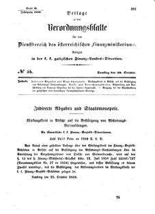 Verordnungsblatt für den Dienstbereich des K.K. Finanzministeriums für die im Reichsrate Vertretenen Königreiche und Länder : [...] : Beilage zu dem Verordnungsblatte für den Dienstbereich des K.K. Österr. Finanz-Ministeriums  18591029 Seite: 1