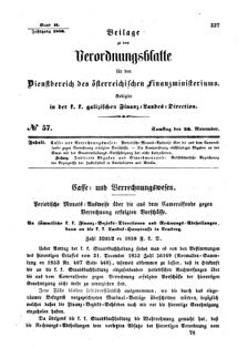 Verordnungsblatt für den Dienstbereich des K.K. Finanzministeriums für die im Reichsrate Vertretenen Königreiche und Länder : [...] : Beilage zu dem Verordnungsblatte für den Dienstbereich des K.K. Österr. Finanz-Ministeriums  18591126 Seite: 1