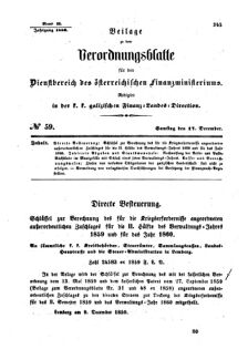 Verordnungsblatt für den Dienstbereich des K.K. Finanzministeriums für die im Reichsrate Vertretenen Königreiche und Länder : [...] : Beilage zu dem Verordnungsblatte für den Dienstbereich des K.K. Österr. Finanz-Ministeriums  18591217 Seite: 1