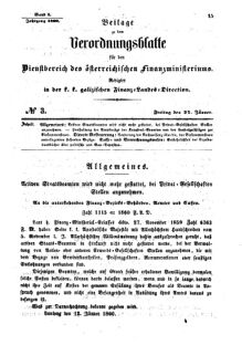 Verordnungsblatt für den Dienstbereich des K.K. Finanzministeriums für die im Reichsrate Vertretenen Königreiche und Länder : [...] : Beilage zu dem Verordnungsblatte für den Dienstbereich des K.K. Österr. Finanz-Ministeriums 