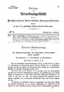 Verordnungsblatt für den Dienstbereich des K.K. Finanzministeriums für die im Reichsrate Vertretenen Königreiche und Länder : [...] : Beilage zu dem Verordnungsblatte für den Dienstbereich des K.K. Österr. Finanz-Ministeriums 