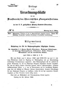 Verordnungsblatt für den Dienstbereich des K.K. Finanzministeriums für die im Reichsrate Vertretenen Königreiche und Länder : [...] : Beilage zu dem Verordnungsblatte für den Dienstbereich des K.K. Österr. Finanz-Ministeriums 