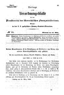 Verordnungsblatt für den Dienstbereich des K.K. Finanzministeriums für die im Reichsrate Vertretenen Königreiche und Länder : [...] : Beilage zu dem Verordnungsblatte für den Dienstbereich des K.K. Österr. Finanz-Ministeriums 