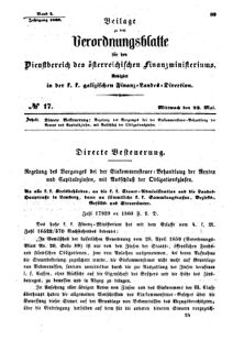 Verordnungsblatt für den Dienstbereich des K.K. Finanzministeriums für die im Reichsrate Vertretenen Königreiche und Länder : [...] : Beilage zu dem Verordnungsblatte für den Dienstbereich des K.K. Österr. Finanz-Ministeriums 