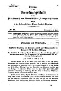 Verordnungsblatt für den Dienstbereich des K.K. Finanzministeriums für die im Reichsrate Vertretenen Königreiche und Länder : [...] : Beilage zu dem Verordnungsblatte für den Dienstbereich des K.K. Österr. Finanz-Ministeriums  18600606 Seite: 1