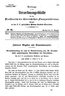 Verordnungsblatt für den Dienstbereich des K.K. Finanzministeriums für die im Reichsrate Vertretenen Königreiche und Länder : [...] : Beilage zu dem Verordnungsblatte für den Dienstbereich des K.K. Österr. Finanz-Ministeriums 