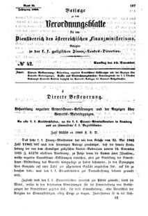 Verordnungsblatt für den Dienstbereich des K.K. Finanzministeriums für die im Reichsrate Vertretenen Königreiche und Länder : [...] : Beilage zu dem Verordnungsblatte für den Dienstbereich des K.K. Österr. Finanz-Ministeriums  18601215 Seite: 1