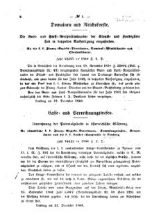 Verordnungsblatt für den Dienstbereich des K.K. Finanzministeriums für die im Reichsrate Vertretenen Königreiche und Länder : [...] : Beilage zu dem Verordnungsblatte für den Dienstbereich des K.K. Österr. Finanz-Ministeriums  18610105 Seite: 2