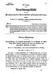 Verordnungsblatt für den Dienstbereich des K.K. Finanzministeriums für die im Reichsrate Vertretenen Königreiche und Länder : [...] : Beilage zu dem Verordnungsblatte für den Dienstbereich des K.K. Österr. Finanz-Ministeriums 