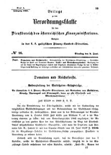 Verordnungsblatt für den Dienstbereich des K.K. Finanzministeriums für die im Reichsrate Vertretenen Königreiche und Länder : [...] : Beilage zu dem Verordnungsblatte für den Dienstbereich des K.K. Österr. Finanz-Ministeriums  18610604 Seite: 1