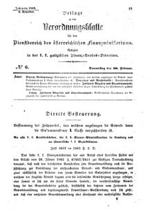 Verordnungsblatt für den Dienstbereich des K.K. Finanzministeriums für die im Reichsrate Vertretenen Königreiche und Länder : [...] : Beilage zu dem Verordnungsblatte für den Dienstbereich des K.K. Österr. Finanz-Ministeriums  18620220 Seite: 1