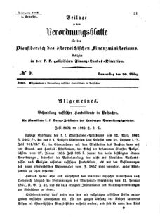 Verordnungsblatt für den Dienstbereich des K.K. Finanzministeriums für die im Reichsrate Vertretenen Königreiche und Länder : [...] : Beilage zu dem Verordnungsblatte für den Dienstbereich des K.K. Österr. Finanz-Ministeriums 