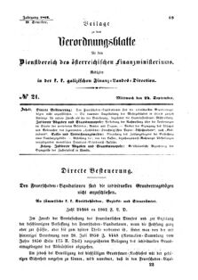 Verordnungsblatt für den Dienstbereich des K.K. Finanzministeriums für die im Reichsrate Vertretenen Königreiche und Länder : [...] : Beilage zu dem Verordnungsblatte für den Dienstbereich des K.K. Österr. Finanz-Ministeriums  18620924 Seite: 1