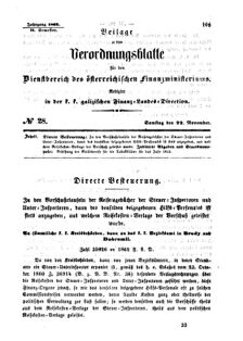 Verordnungsblatt für den Dienstbereich des K.K. Finanzministeriums für die im Reichsrate Vertretenen Königreiche und Länder : [...] : Beilage zu dem Verordnungsblatte für den Dienstbereich des K.K. Österr. Finanz-Ministeriums  18621122 Seite: 1