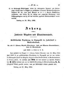 Verordnungsblatt für den Dienstbereich des K.K. Finanzministeriums für die im Reichsrate Vertretenen Königreiche und Länder : [...] : Beilage zu dem Verordnungsblatte für den Dienstbereich des K.K. Österr. Finanz-Ministeriums  18630408 Seite: 3