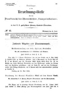 Verordnungsblatt für den Dienstbereich des K.K. Finanzministeriums für die im Reichsrate Vertretenen Königreiche und Länder : [...] : Beilage zu dem Verordnungsblatte für den Dienstbereich des K.K. Österr. Finanz-Ministeriums 