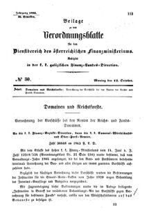 Verordnungsblatt für den Dienstbereich des K.K. Finanzministeriums für die im Reichsrate Vertretenen Königreiche und Länder : [...] : Beilage zu dem Verordnungsblatte für den Dienstbereich des K.K. Österr. Finanz-Ministeriums  18631012 Seite: 1